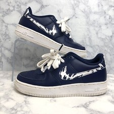Nike Air Force One AF1 LV8 GS Navy Blue White CZ7878-400 Camo Swoosh Size 3.5 Y