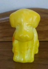 Vintage Degenhart Glass Pooch Dog Figurine Yellow Buttercup?