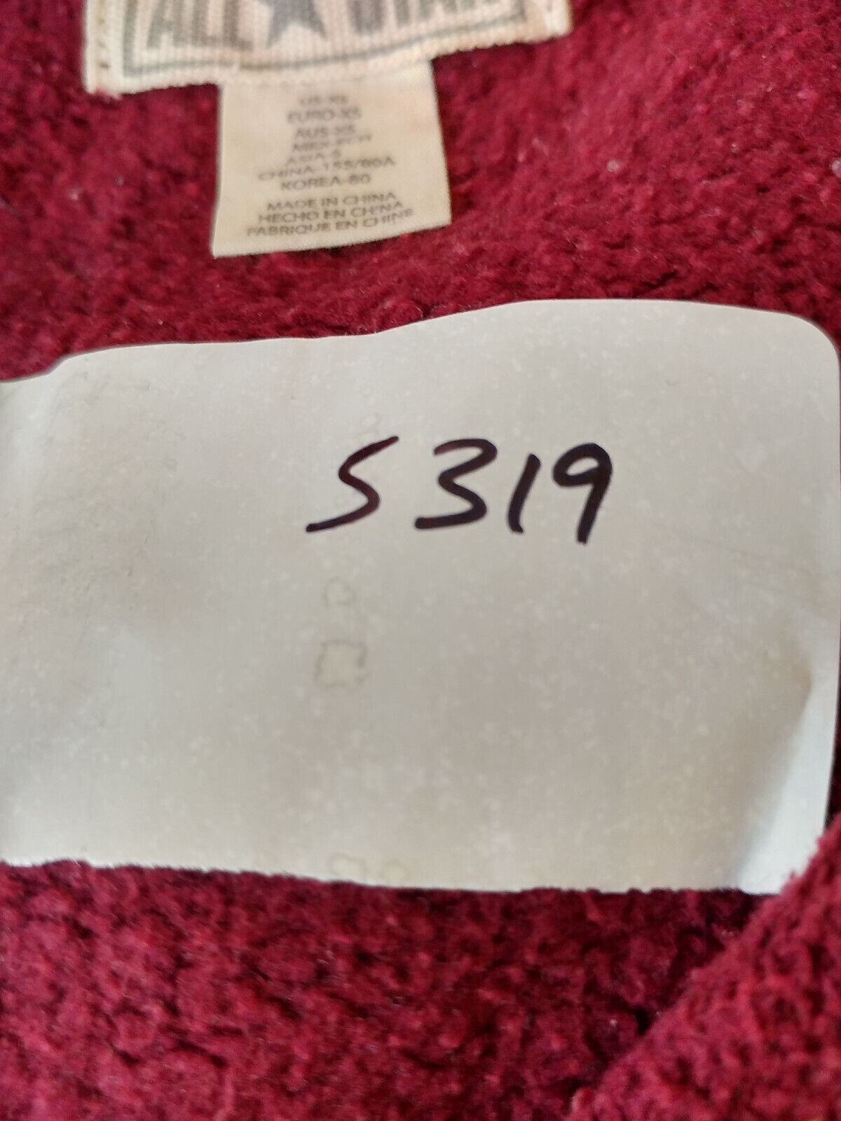 Converse All Star red purple draw strings full zip Hoodie. UK women's size XS thumbnail 7