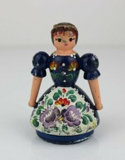 Gioco Figura DONNA in legno dipinta GIOCATTOLO D'EPOCA Vintage CAKE TOPPER Nonna