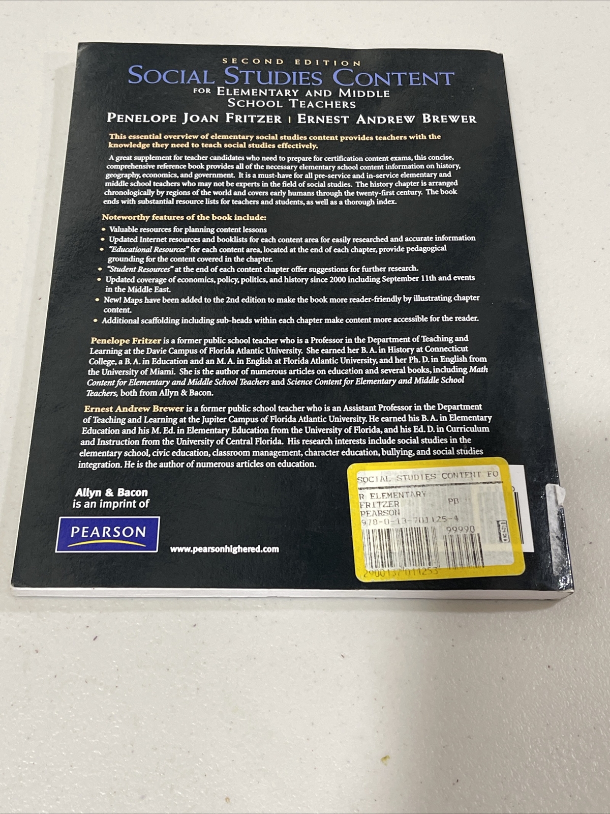 Social Studies Content for Elementary and Middle School Teachers Second