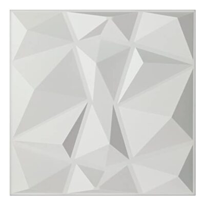 Art3d 12-Pack 19.7''x19.7'' PVC Decorative 3D Wall Panels 3D Diamond Textured
