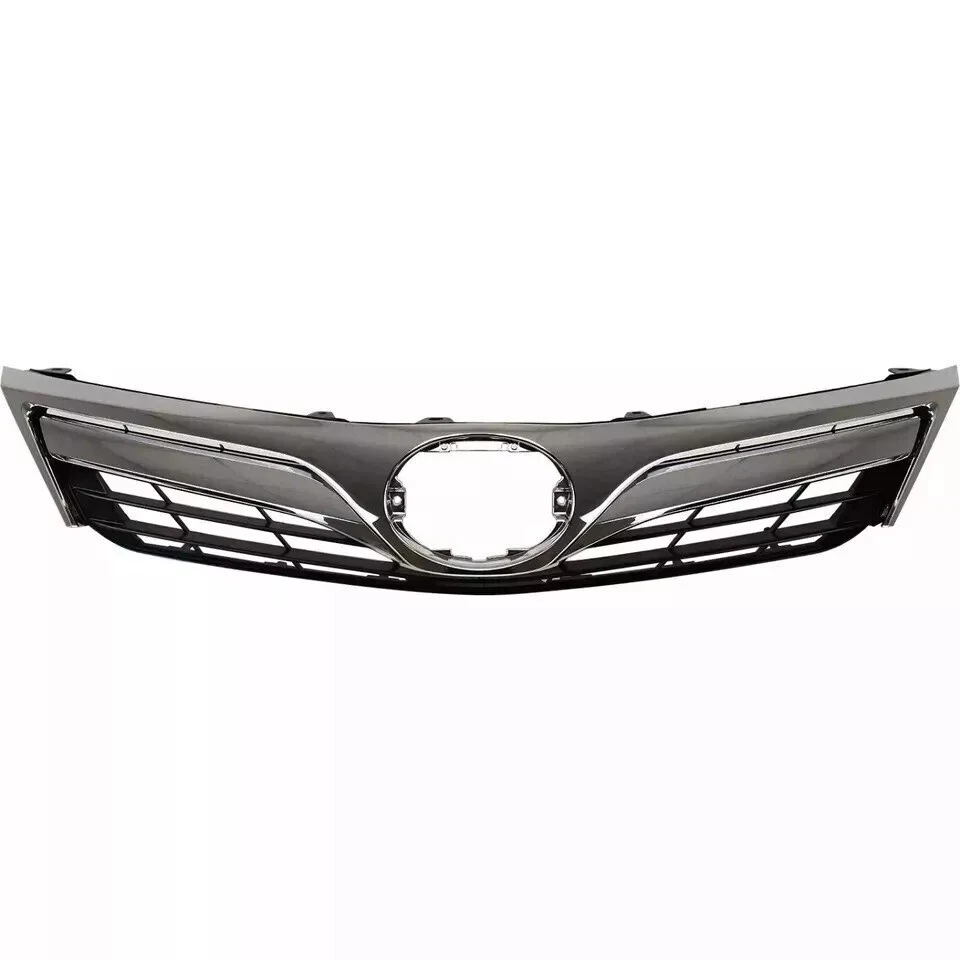 New Front Bumper Upper Lower Grille Black Plastic 2PC For 2012-2014 Toyota Camry Foto 4 de 4