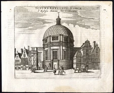 Rare Antique Print-AMSTERDAM-KOEPELKERK-LUTHERAN CHURCH-Webbers-Veenhuysen-1665