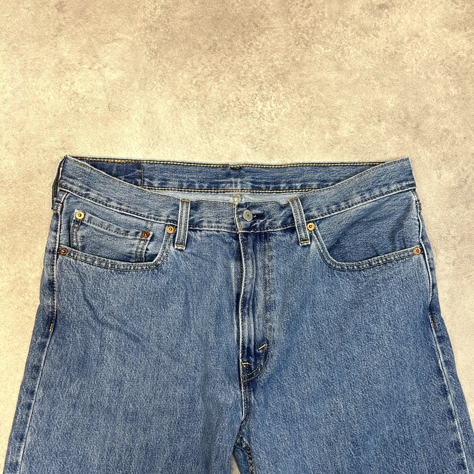 Levis 405 Denim Shorts Mens Jorts USA Baggy 90s Vintage Bottoms, Blue 36" image 3