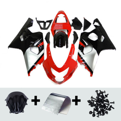 Red Black Fairing Kit For Suzuki 2004 2005 GSXR600 GSXR750 K4 Injection Bodywork