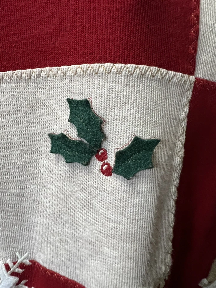 Sudadera deportiva Karen Scott vintage navideña para mujer talla mediana roja blanca Foto 4 de 4