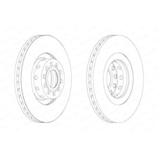 2 Bremsscheibe FERODO DDF1563C PREMIER für AUDI VW VAG, Vorderachse