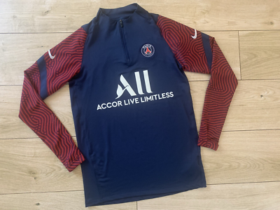 Mens NIKE PSG PARIS ST GERMAIN LONG SLEEVE Zip TRAINING Shirt (S