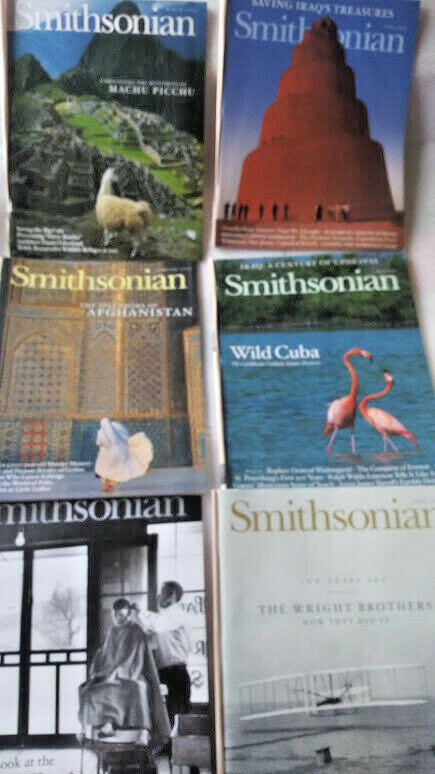 2003 Smithsonian Magazine Lot - 6 depression Afghanistan Picchu Cuba Iraq Wright