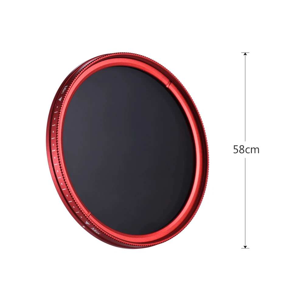FOTGA 58mm Slim Fader Variable Filter Neutral Density ND2 to ND400 Red U7A8 - Image 3 of 4