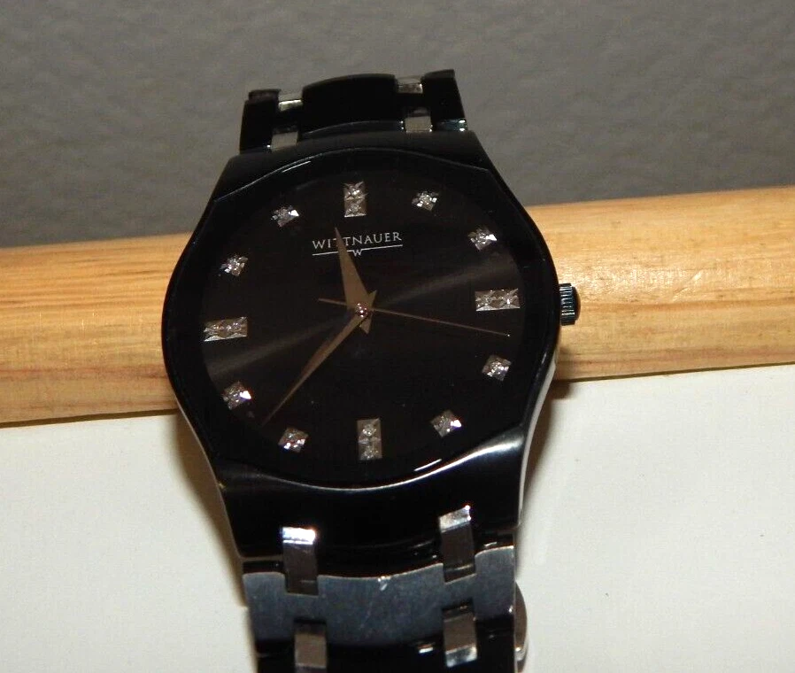 Men Wittnauer Montserrat 16 Diamond Black Stainless Sapphire 37mm Watch C9671400 - Image 4 of 4