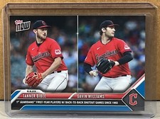 2023 TOPPS NOW #675 TANNER BIBEE GAVIN WILLIAMS GUARDIANS Blue Parallel 26/49