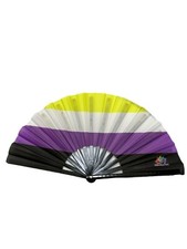 LGBTQIA Non-Binary Rainbow Clacking Bamboo Folding Fan