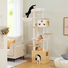 PAWZ Road 75" Cat Tree Tower Wood Cat Condo Furniture Scratching Post Scratcher