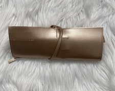 NWT Macy's Beauty Bag Metallic Rose Gold Make-up Brush Holder Bag