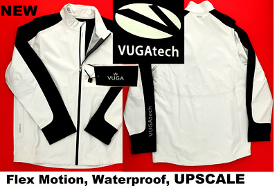 Vuga Tech High End Golf Rain Walker Waterproof Flex White, Black Jacket Men's XL