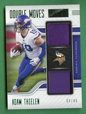 ADAM THIELEN 2021 PLAYBOOK DOUBLE MOVES DUAL RELIC /49 MINNESOTA VIKINGS