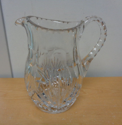 Vintage Gorham Cut Glass Crystal 8'' Pitcher Fan design