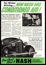 1938 Nash Lafayette 4-Door Sedan Suicide Doors Air Conditioning System Print Ad