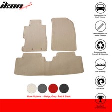 Fit 01-05 Honda Civic 3pcs Floor Mats Carpets Front Rear Beige Nylon