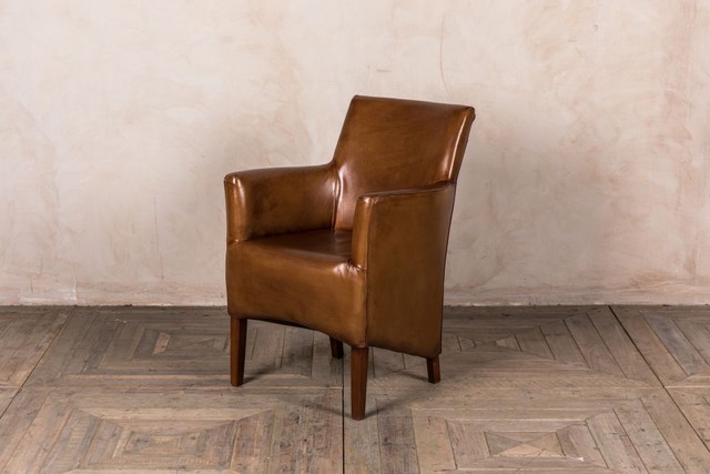 Vintage Style Tubular Steel Classic Leather Armchair Dining Chair Ascot For Sale Ebay