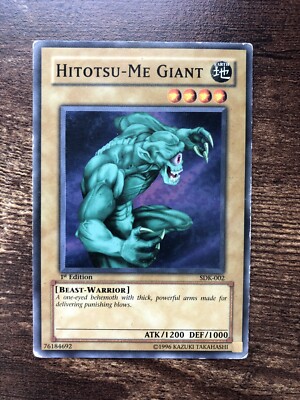 how thick is a yugioh card Yugioh Card Classic 1st Edition Hitotsu-Me Giant SDK-002