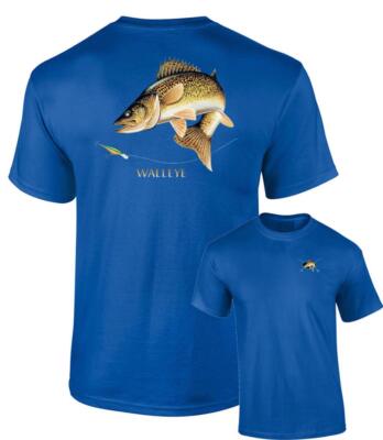Walleye Fishing T-Shirt Walleye Fish Chasing Lure Tee