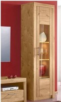 Vitrinenschrank Regal Wildeiche Teilmassiv GeöLt Vitrine Schrank