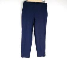 Counterparts Womens Pants M Blue Straight Leg Mid Rise Stretch Career Work