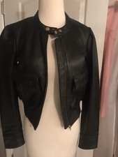 Black Genuine Leather Moto Jacket S 