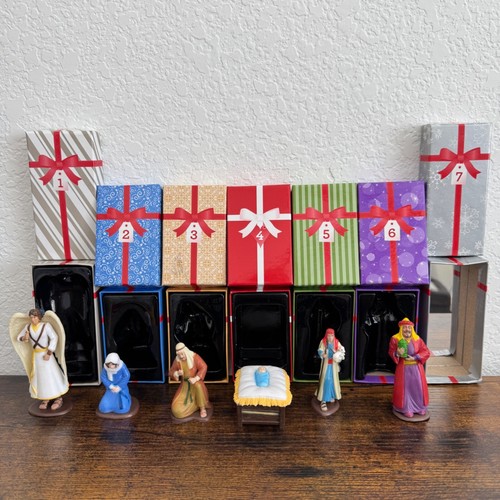 RARE! VTG Nativity Set Christmas Manger Scene Hard Plastic Figures w/Boxes 7 pc - Picture 12 of 13