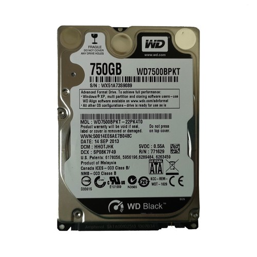 Western Digital 750GB WD7500BPKT 7200RPM 16MB SATA 2.5" Laptop Hard Disk Drive - Picture 1 of 4
