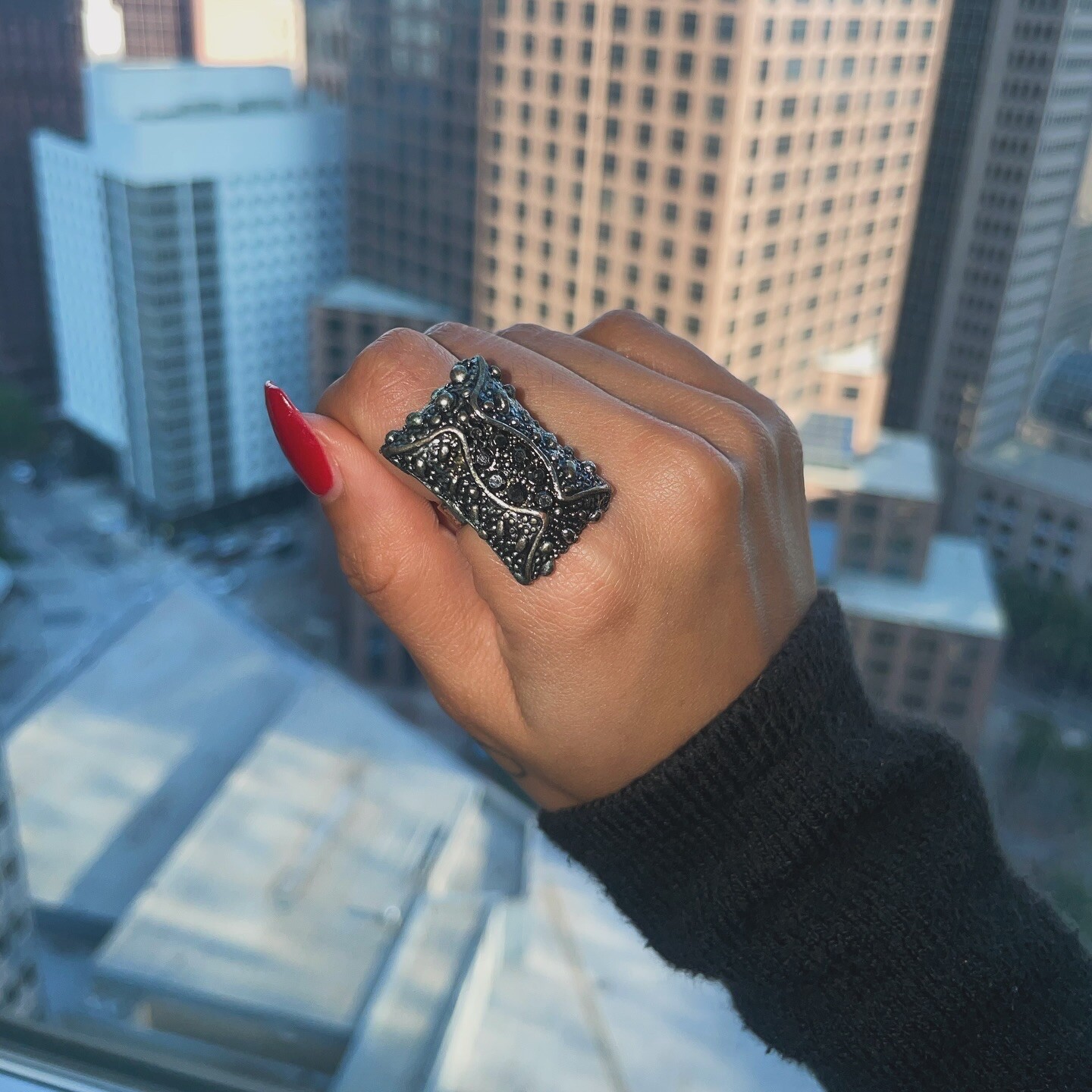 Captivating Vintage Square Ring - A Statement - image 1