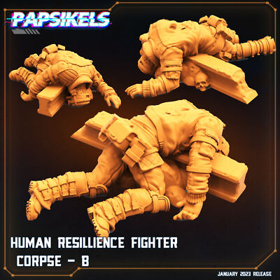 Human Resilience Fighter Corpse - B | DnD Miniatures | Tabletop Gaming |