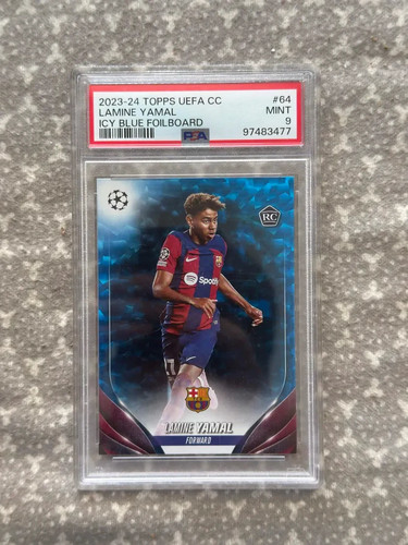 Lamine Yamal [Icy Blue Foilboard] #64 2023 Topps UEFA Club card