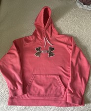 Under Armour Storm Women s Pink Pullover Hoodie Fleece Pockets Drawstring M