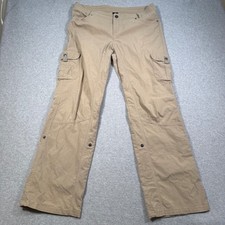 Kuhl Women Tan Khaki Cargo Hiking Pants Size 14 Regular Straight Leg Outdoor