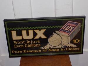 Vintage Lux Soap Cardboard Sign in Frame