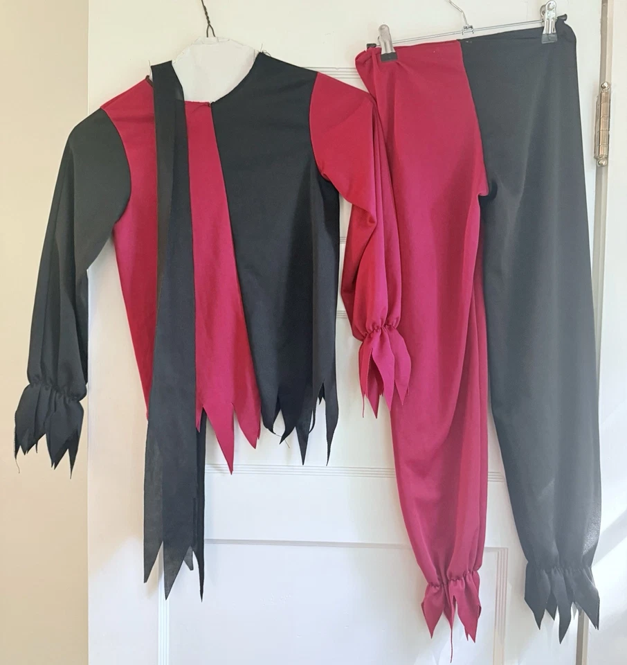 Disfraz Payaso Bufón Malvado Negro Rojo Niño Talla S 6-8 Foto 3 de 4