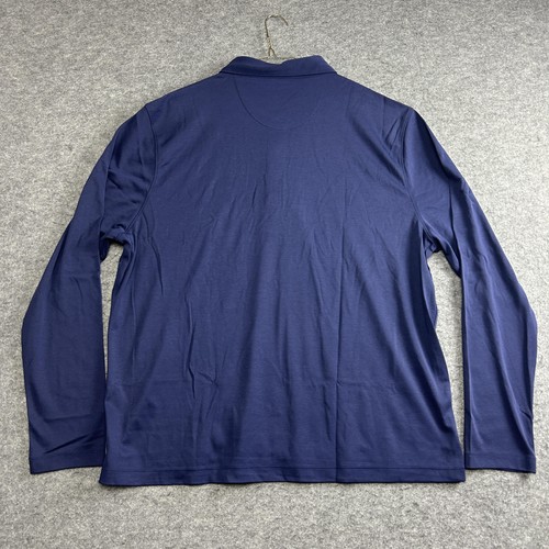 UNTUCKit Polo Shirt Mens 2XL Navy LS Damascino Long Sleeve Wrinkle Free Supima - Picture 6 of 6