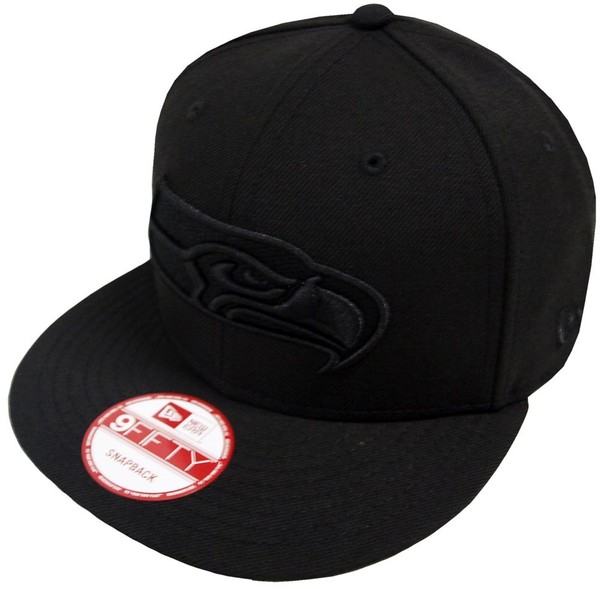 New Era Nfl Seattle Seahawks Black On Black Snapback Cap 9Fifty Limited Edition-image
