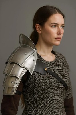 Medieval Steel Pauldron Shoulder Armor   LARP & Cosplay Knight Arm Protection