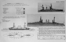 Antique Old Print 1936-54 Battle Ships Moreno Argentina Cruiser Rivadavia 20th