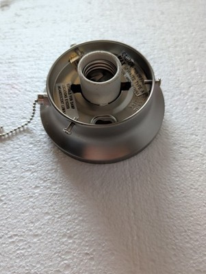 3 1/4 Inch Flush Mount Fixture Fitter / Shade Holder Pull Chain