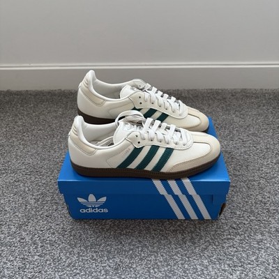 Adidas Samba OG Creme Grün Streifen Turnschuhe Damen UK 5,5 Brandneu IG1963
