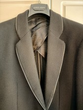 Emporio Armani Matt Line Blazer Zipper Detail Size 42 Black Virgin Wool Luxury