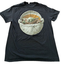 Star Wars Baby Yoda Grogu Mens Black Short Sleeve T Shirt Size Large