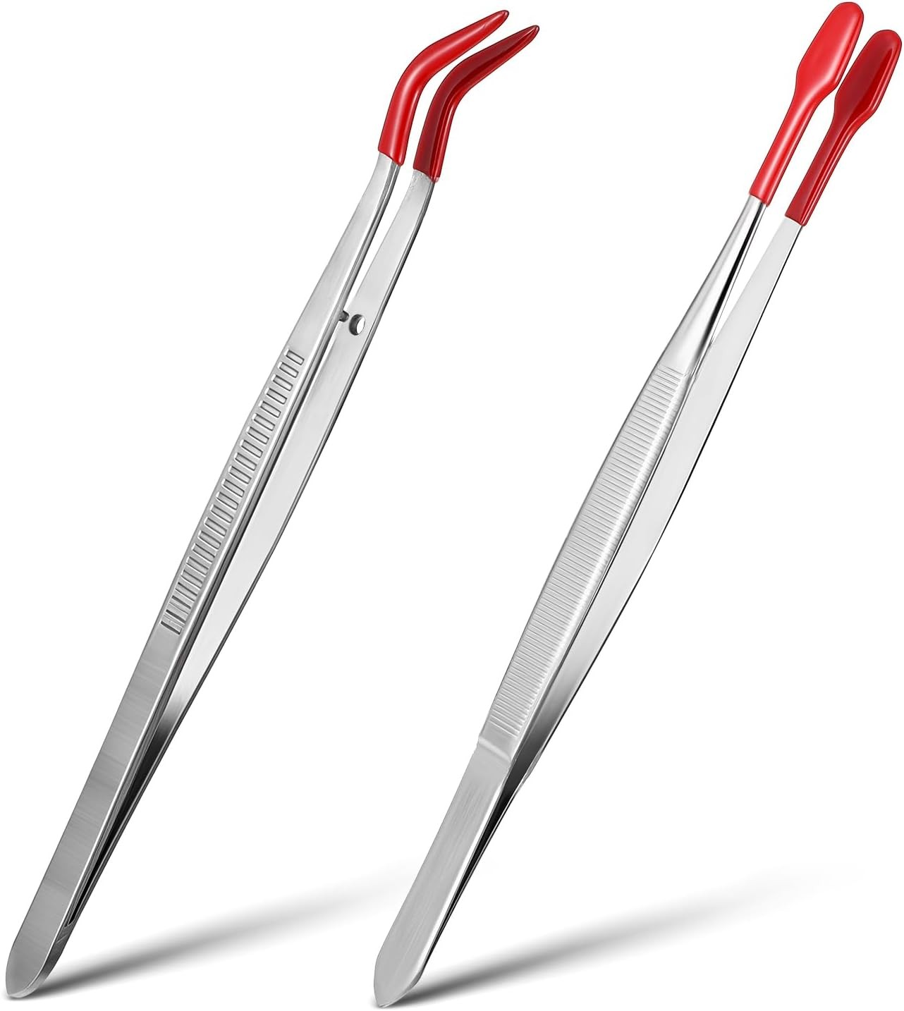 Pack of 2 Long Plastic Craft Tweezers - With Rubber Tips and PVC Coating - 2190₽
