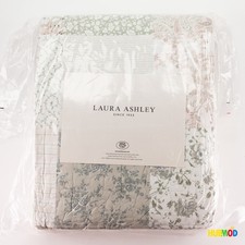 Laura Ashley Twin Quilt Set Sham Soft Lightweight Bedding Celina Patchwork Pink